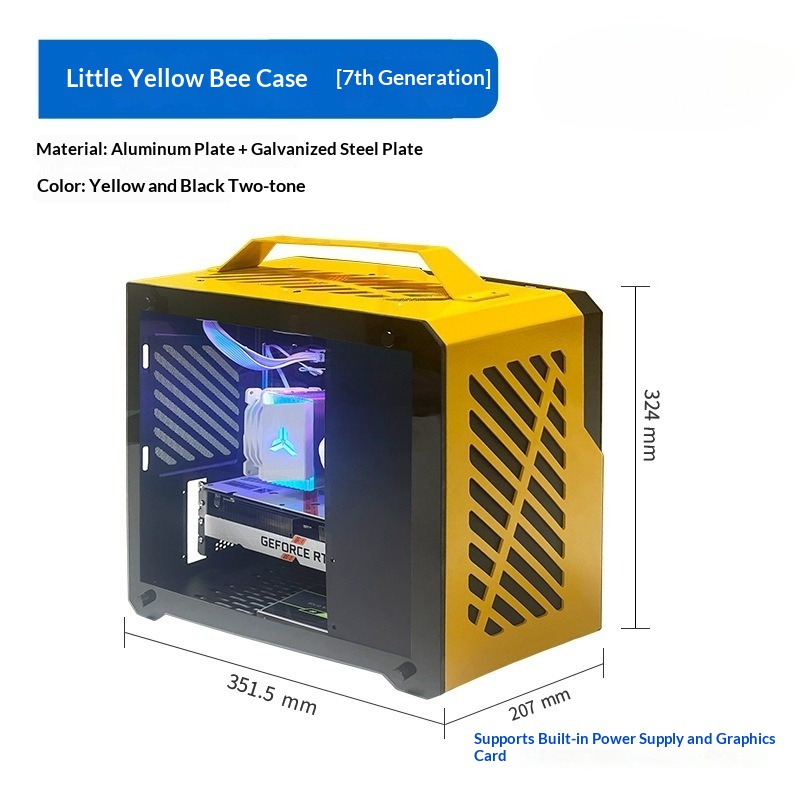 Корпус для мини-ПК QM-Z36 Horn – обзор и цена Portable Aluminum Itx Case Carry Handle